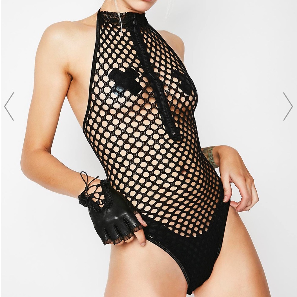 Dollskill fishnet bodysuit NWOT